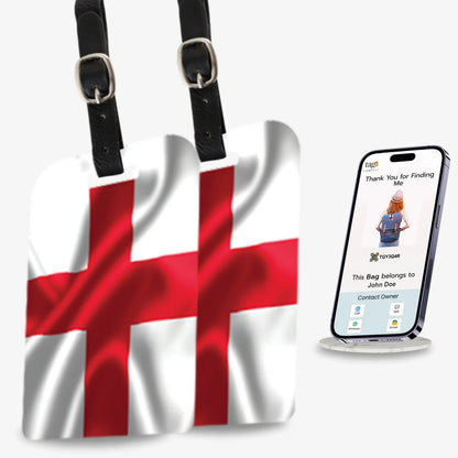 Smart Bag Security Tag - England Flag [Pack 2]-0