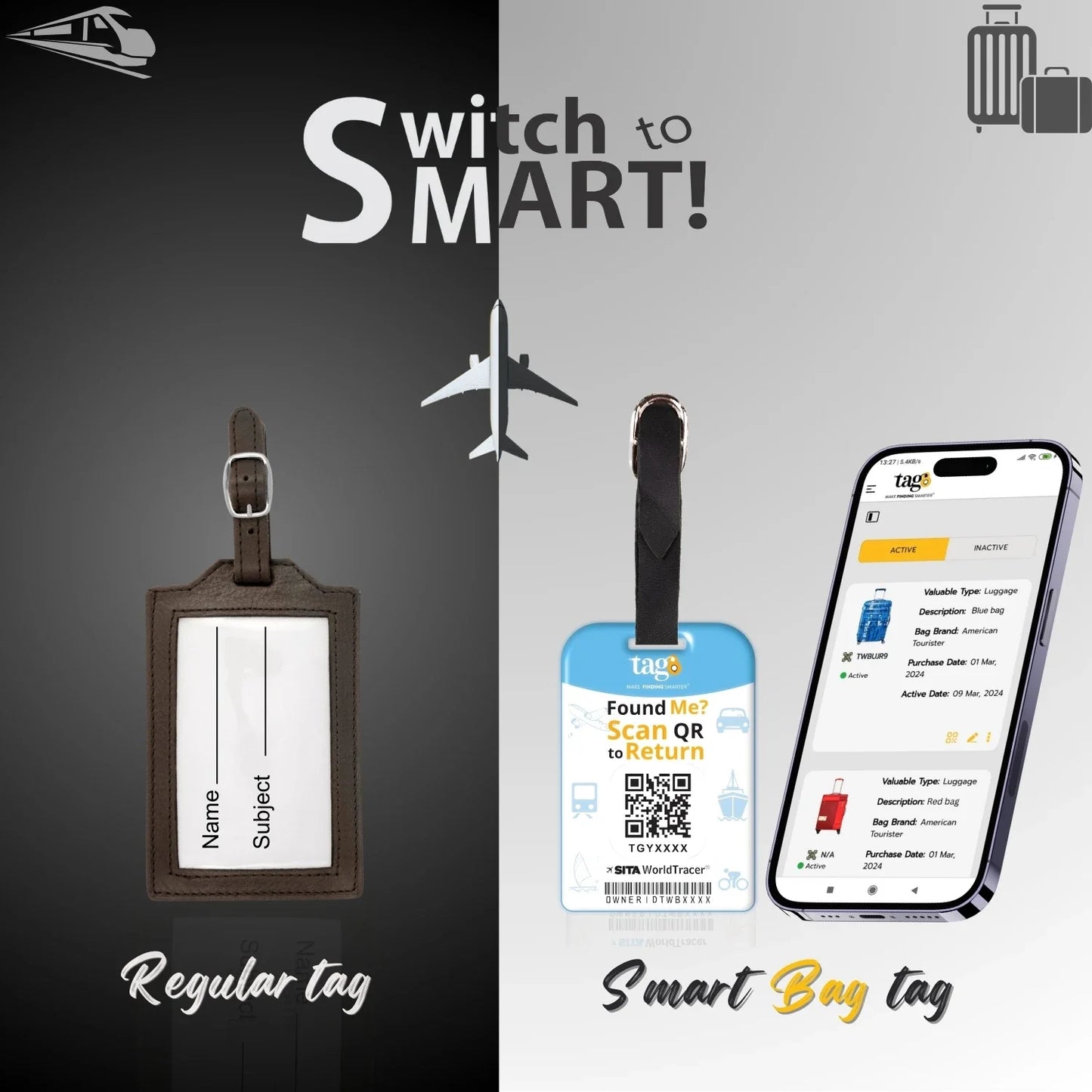 Smart Bag Security Tag - Paris [Pack 2]-1