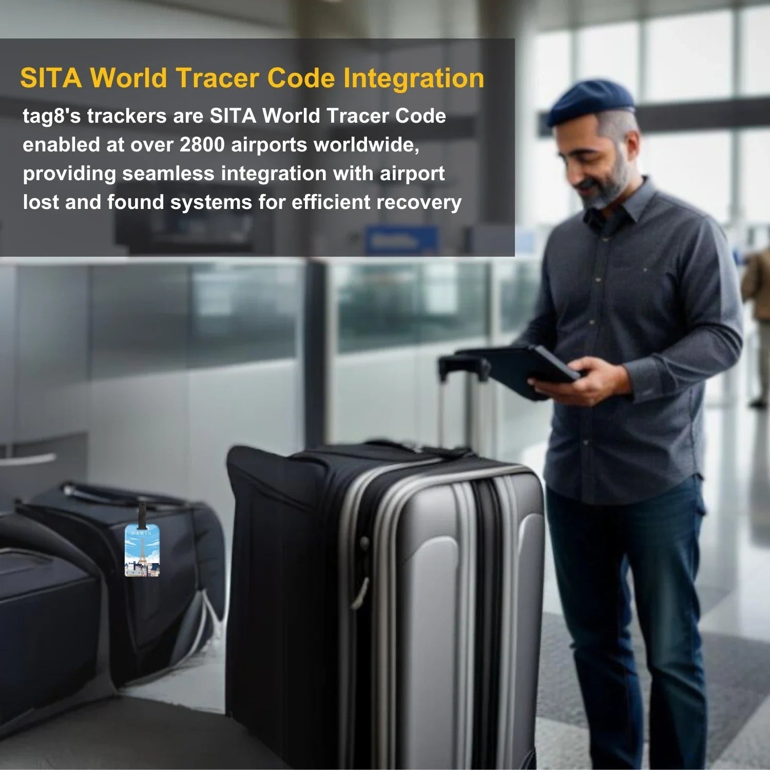 Smart Bag Security Tag - Paris [Pack 2]-4