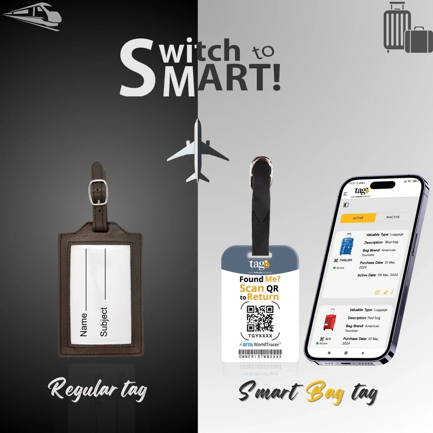 Smart Bag Security Tag - San Francisco  [Pack 2]-1